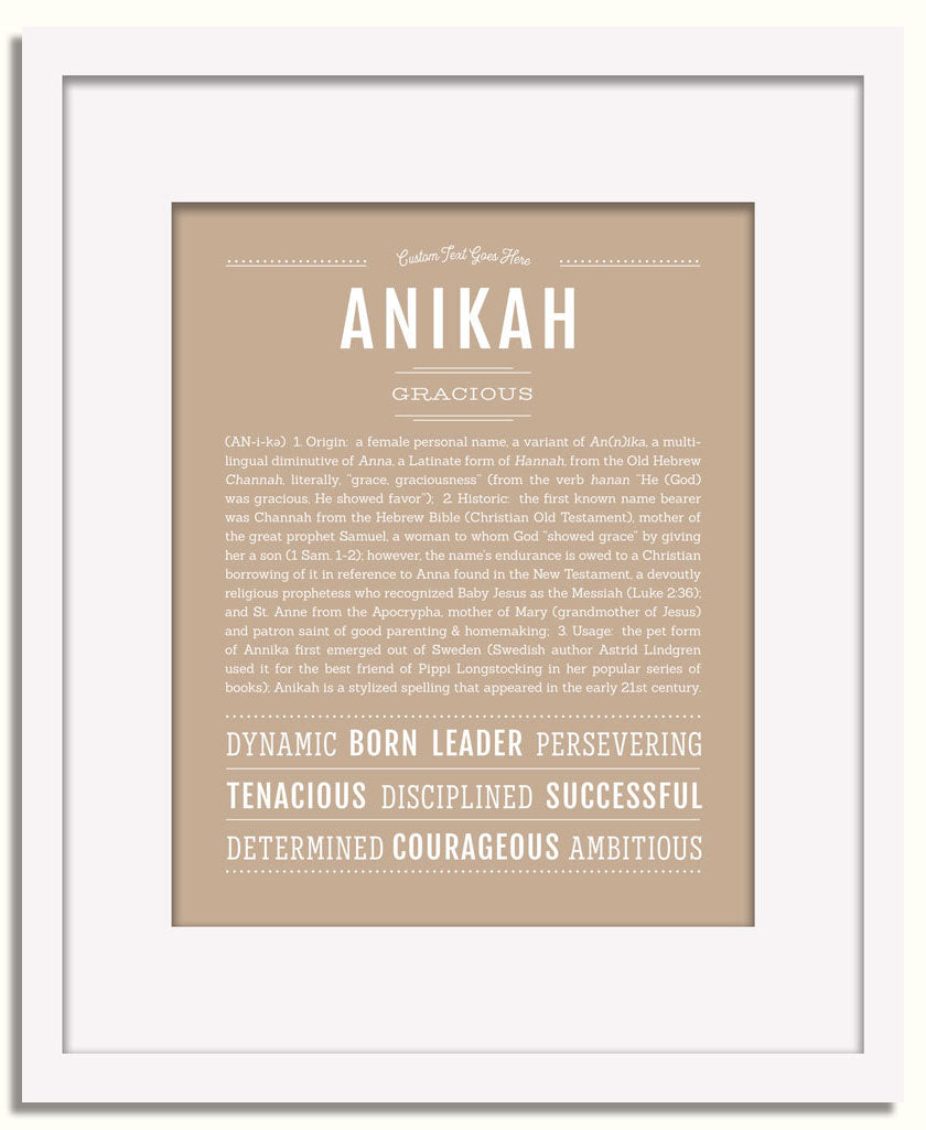 Frame Options | Tan | White Frame, Matted