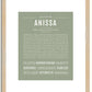 Anissa | Name Art Print