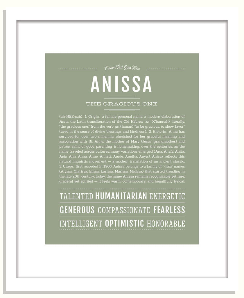 Frame Options | Sage | Black Frame, Matted