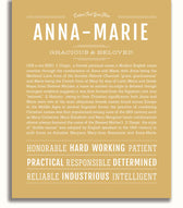 Annamarie Personalized Name Meaning Art Prints – Name Stories
