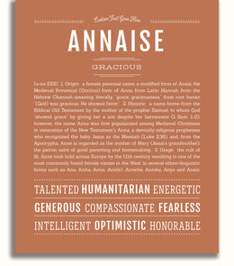 Annaise Personalized Name Meaning Art Prints – Name Stories
