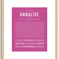 Annalise | Name Art Print