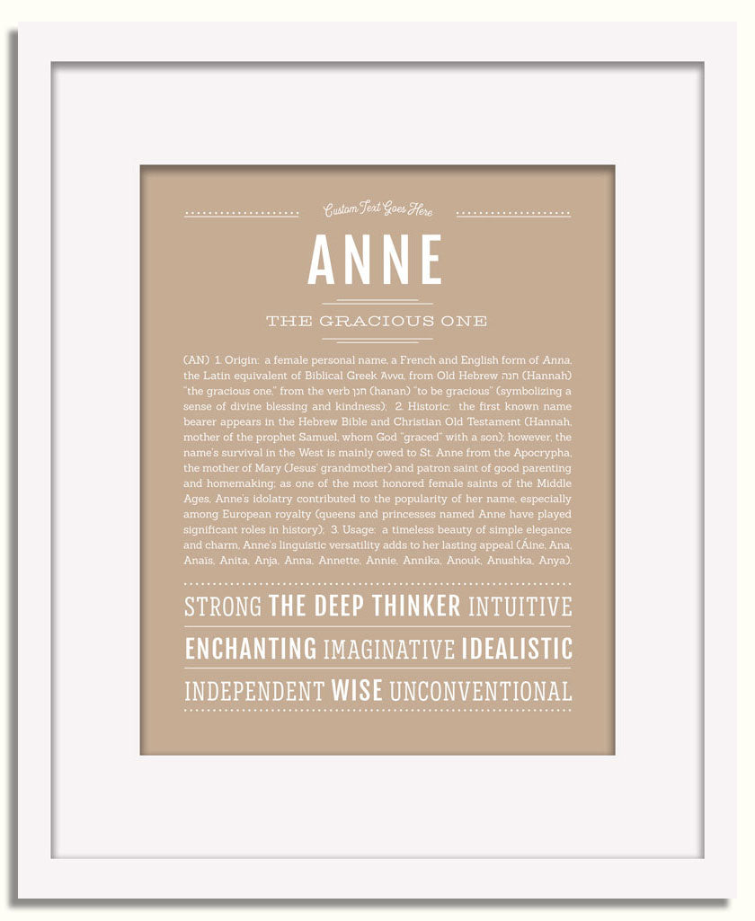 Frame Options | Tan | White Frame, Matted