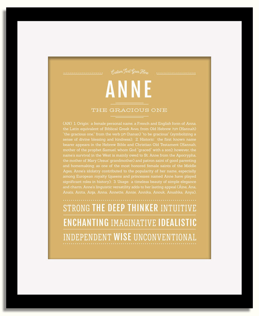 Frame Options | Matte Gold | Black Frame, Matted