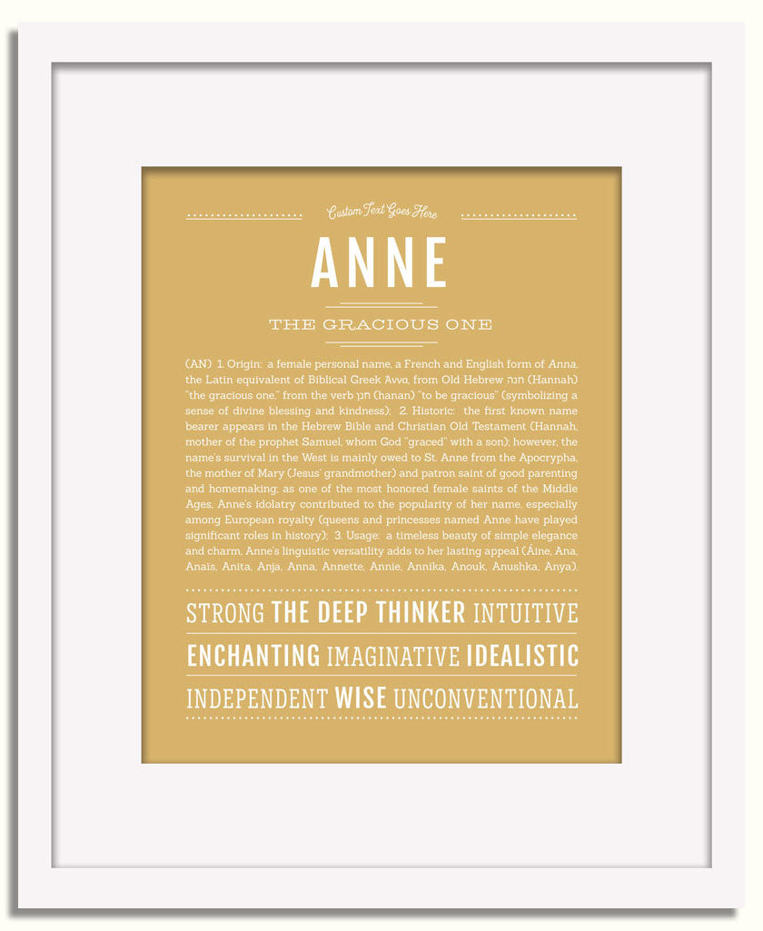 Frame Options | Matte Gold | White Frame, Matted