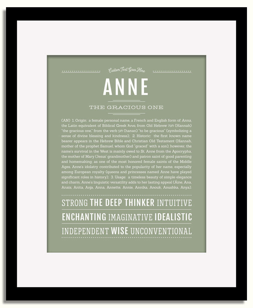 Frame Options | Sage | Black Frame, Matted