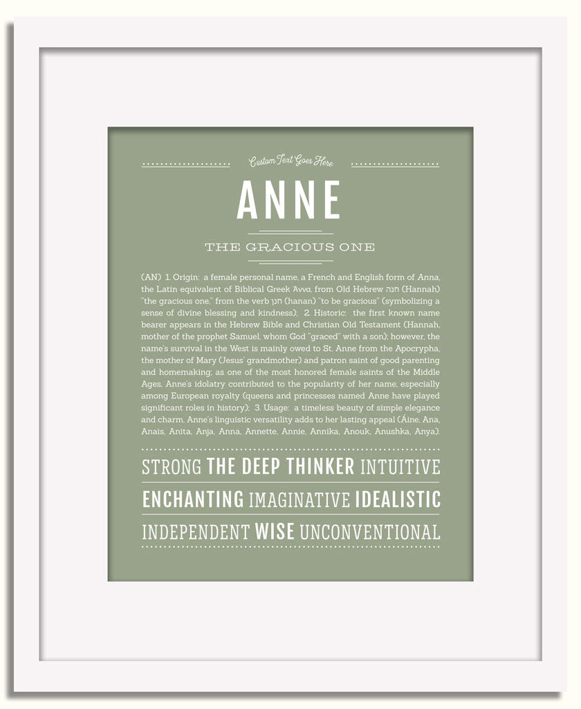 Frame Options | Sage | White Frame, Matted