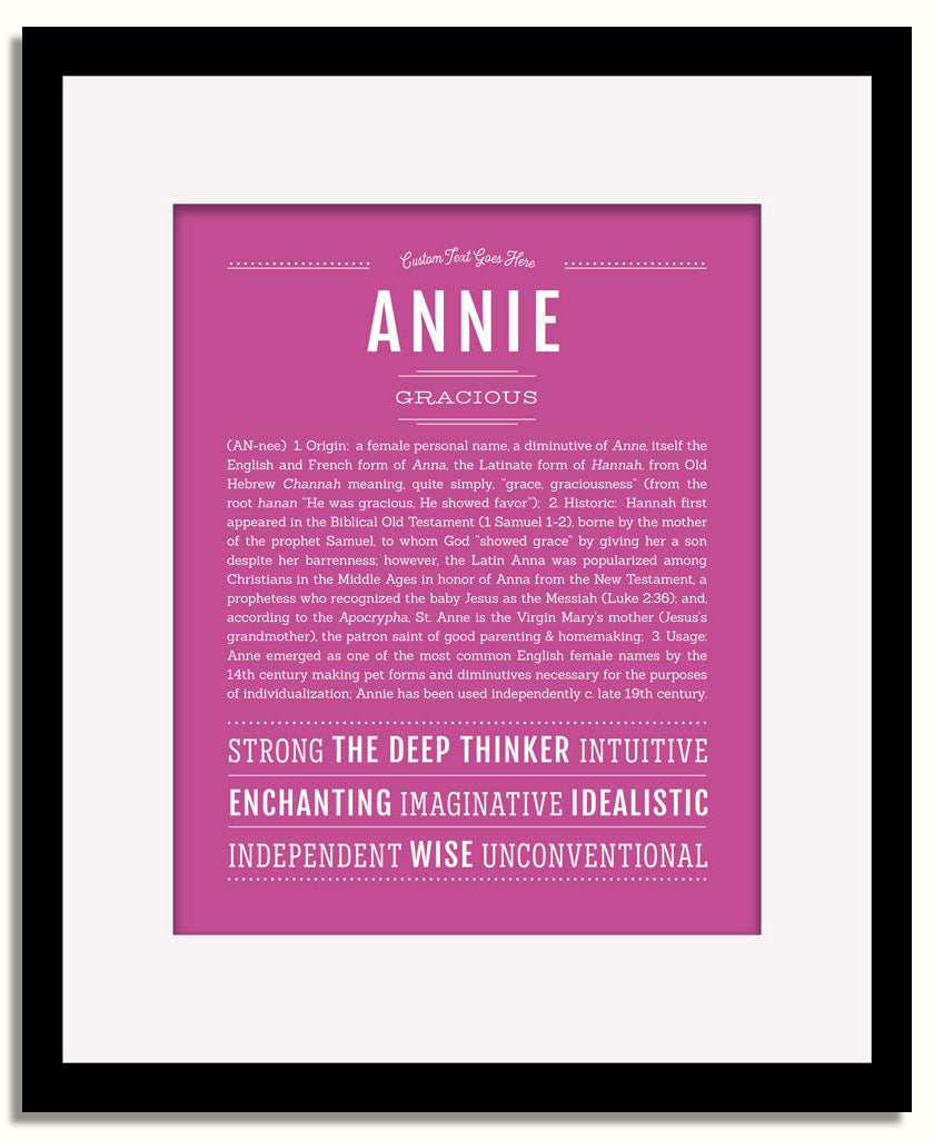 Frame Options | Dark Pink | Black Frame, Matted