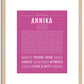 Annika | Name Art Print