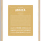 Annika | Name Art Print