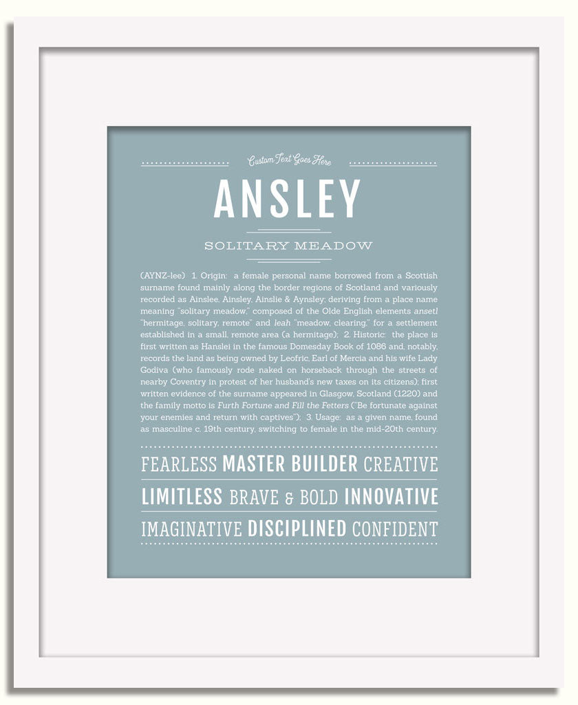 Frame Options | Powder Blue | White Frame, Matted