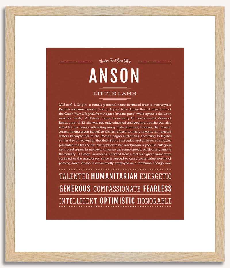 Anson (female) | Name Art Print