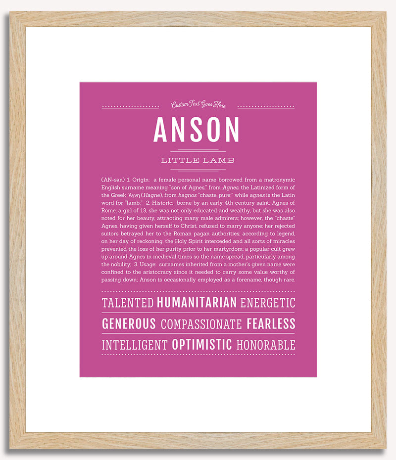 Anson (female) | Name Art Print