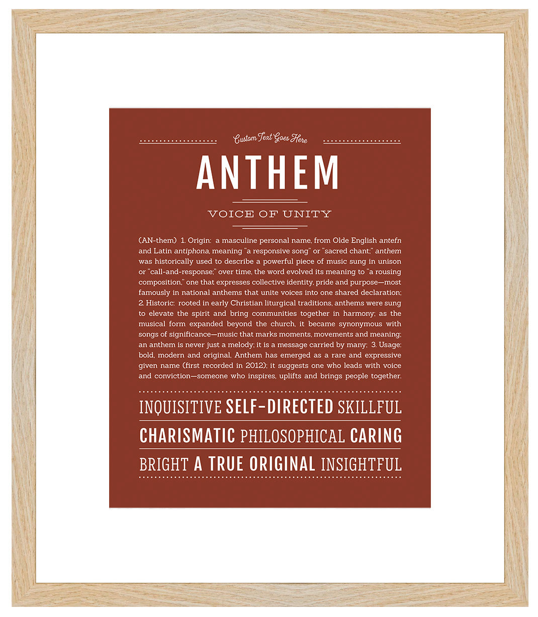 Anthem | Name Art Print