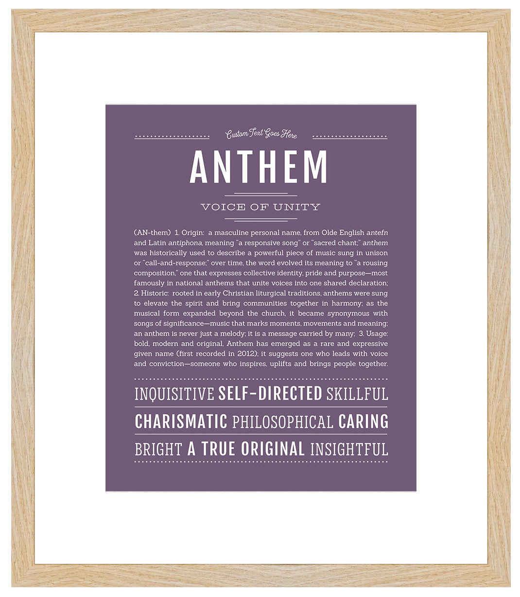 Anthem | Name Art Print