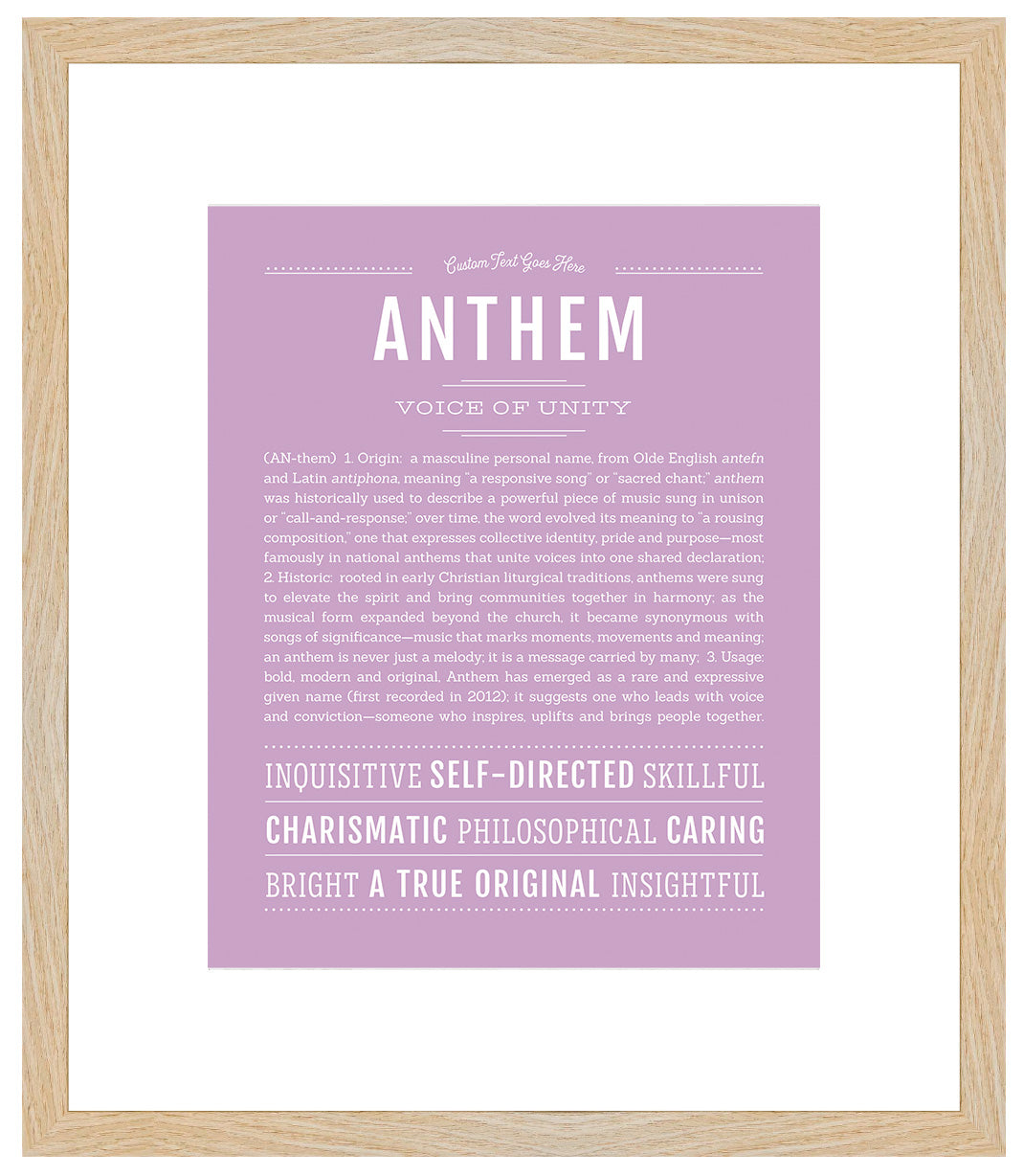 Anthem | Name Art Print