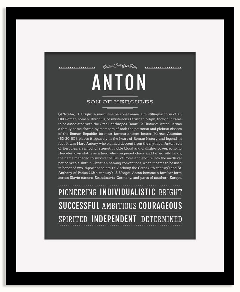 Frame Options | Charcoal Gray | Black Frame, Matted