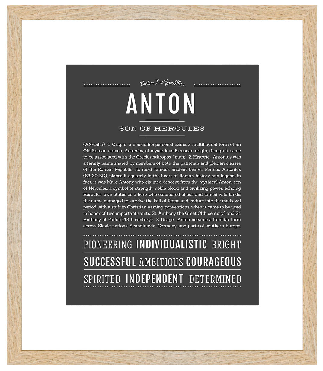 Frame Options | Charcoal Gray | Maple Frame, Matted