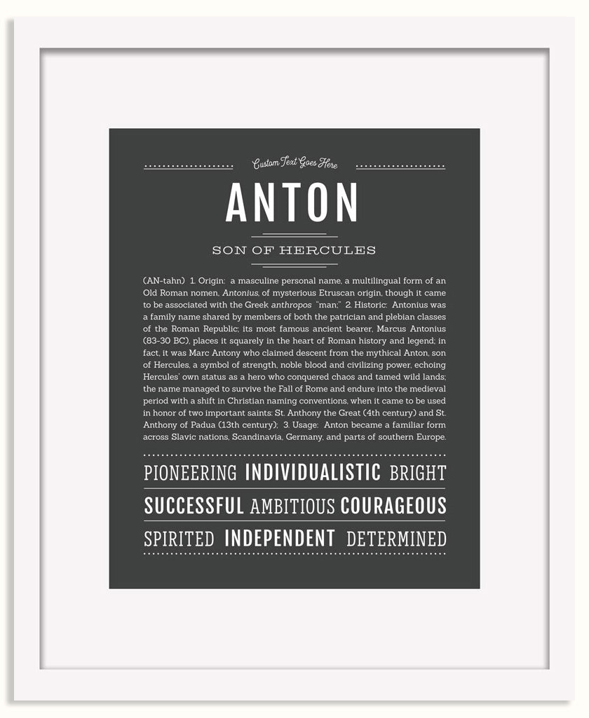 Frame Options | Charcoal Gray | White Frame, Matted
