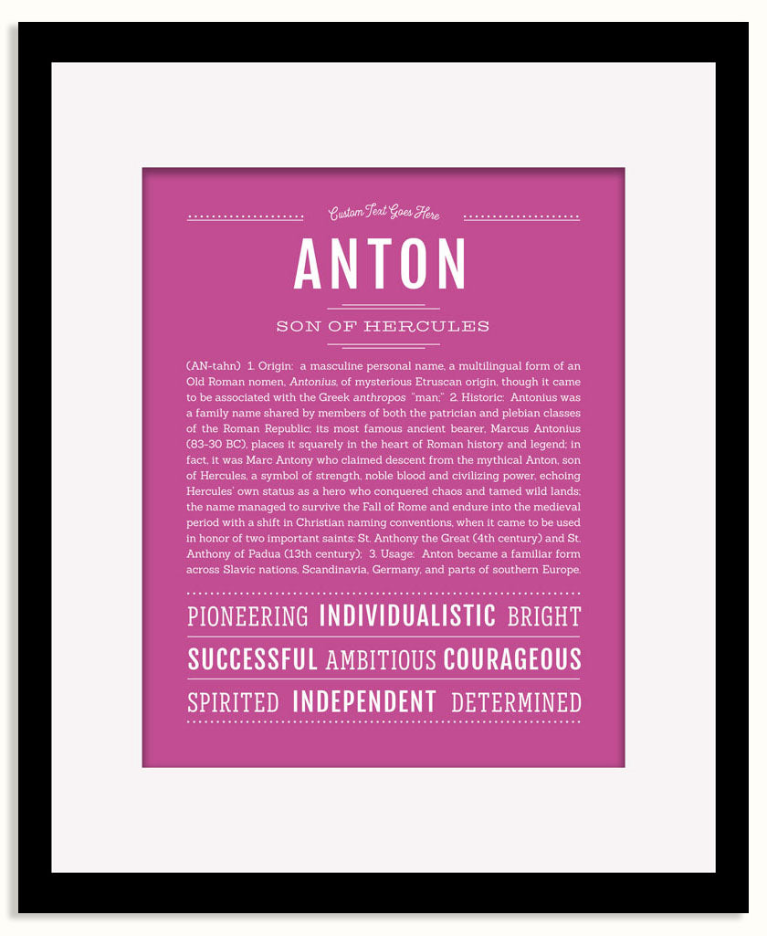 Frame Options | Dark Pink | Black Frame, Matted