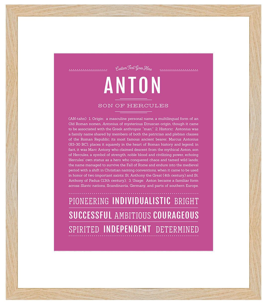 Frame Options | Dark Pink | Maple Frame, Matted