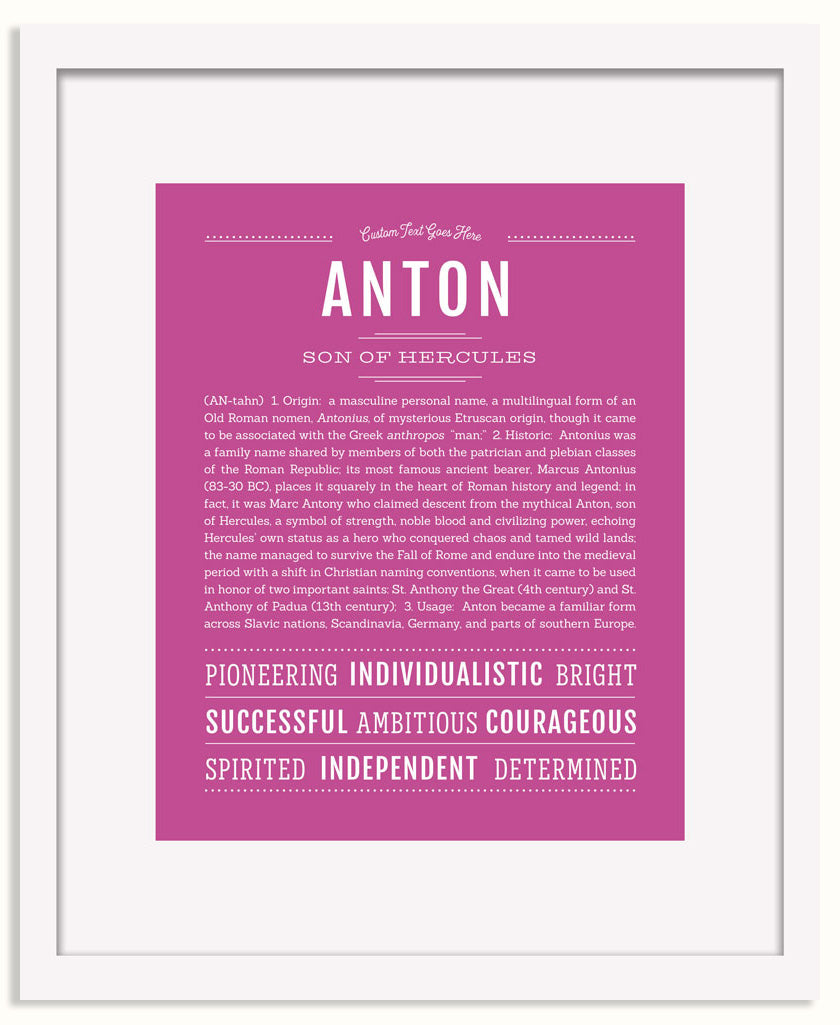 Frame Options | Dark Pink | White Frame, Matted