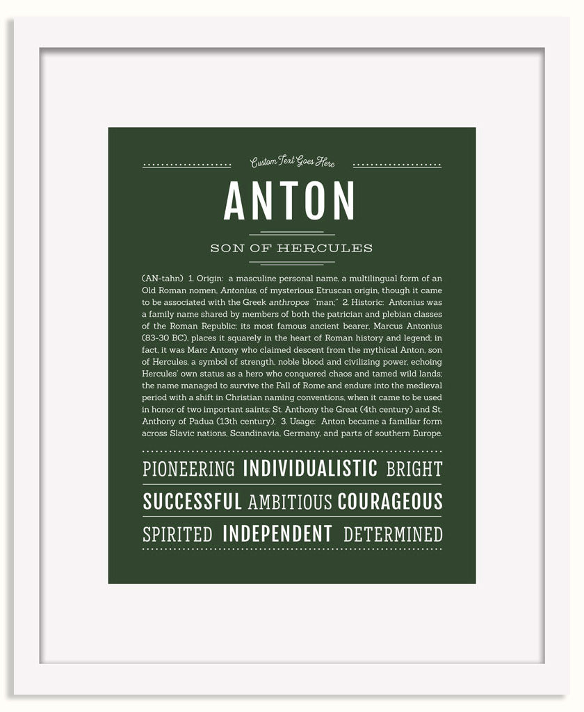 Frame Options | Deep Forest | White Frame, Matted
