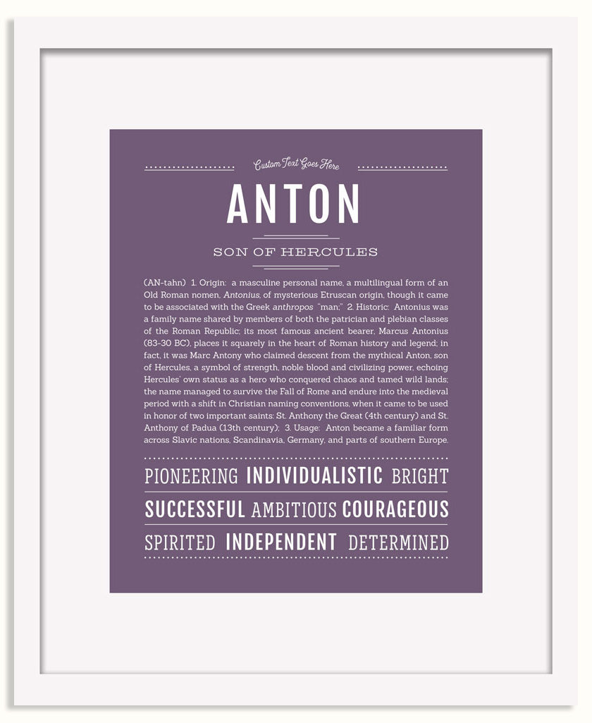 Frame Options | Deep Purple | White Frame, Matted