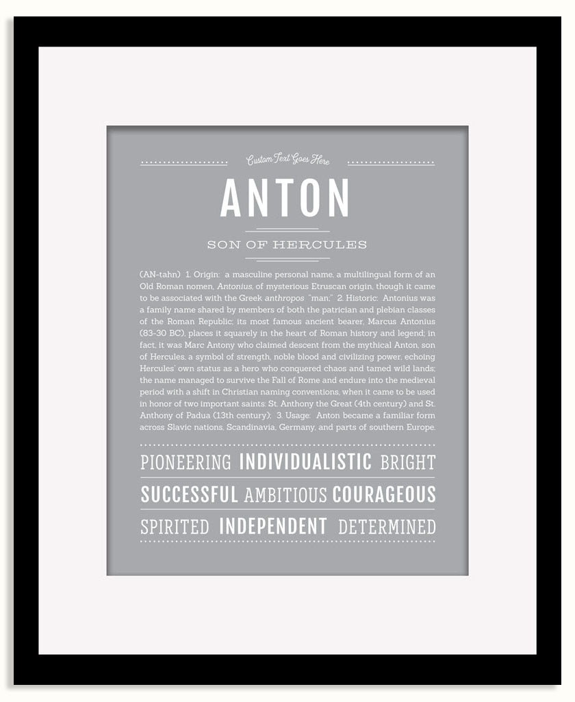 Frame Options | Light Gray | Black Frame, Matted