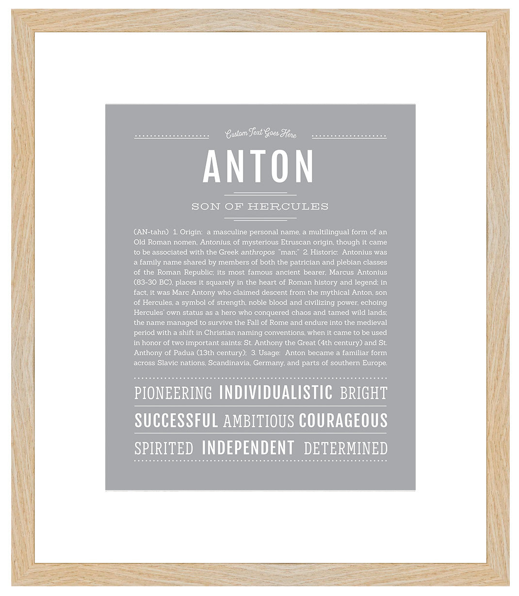 Frame Options | Light Gray | Maple Frame, Matted