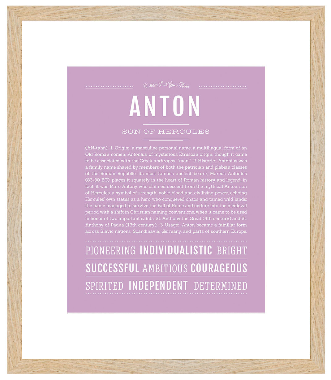 Frame Options | Lilac | Maple Frame, Matted