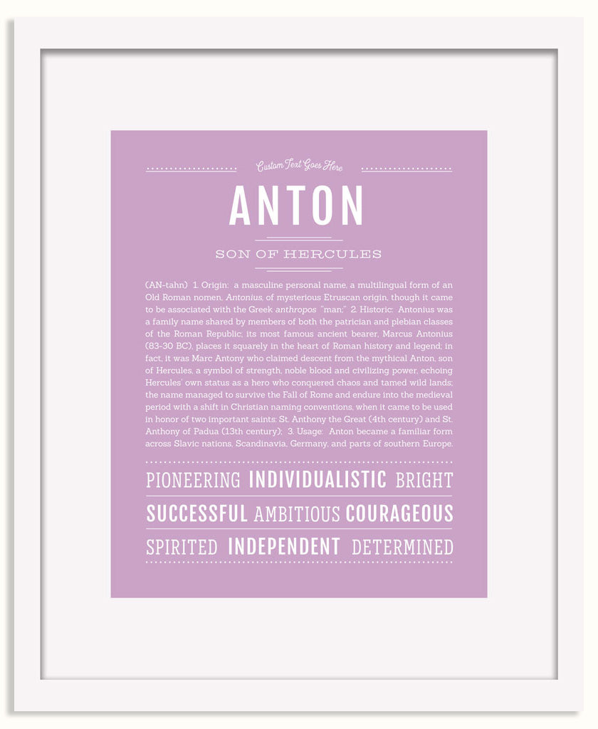 Frame Options | Lilac | White Frame, Matted