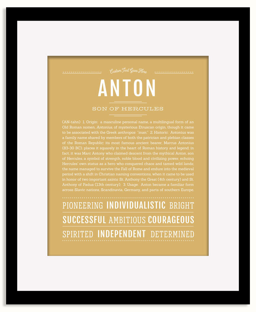Frame Options | Matte Gold | Black Frame, Matted