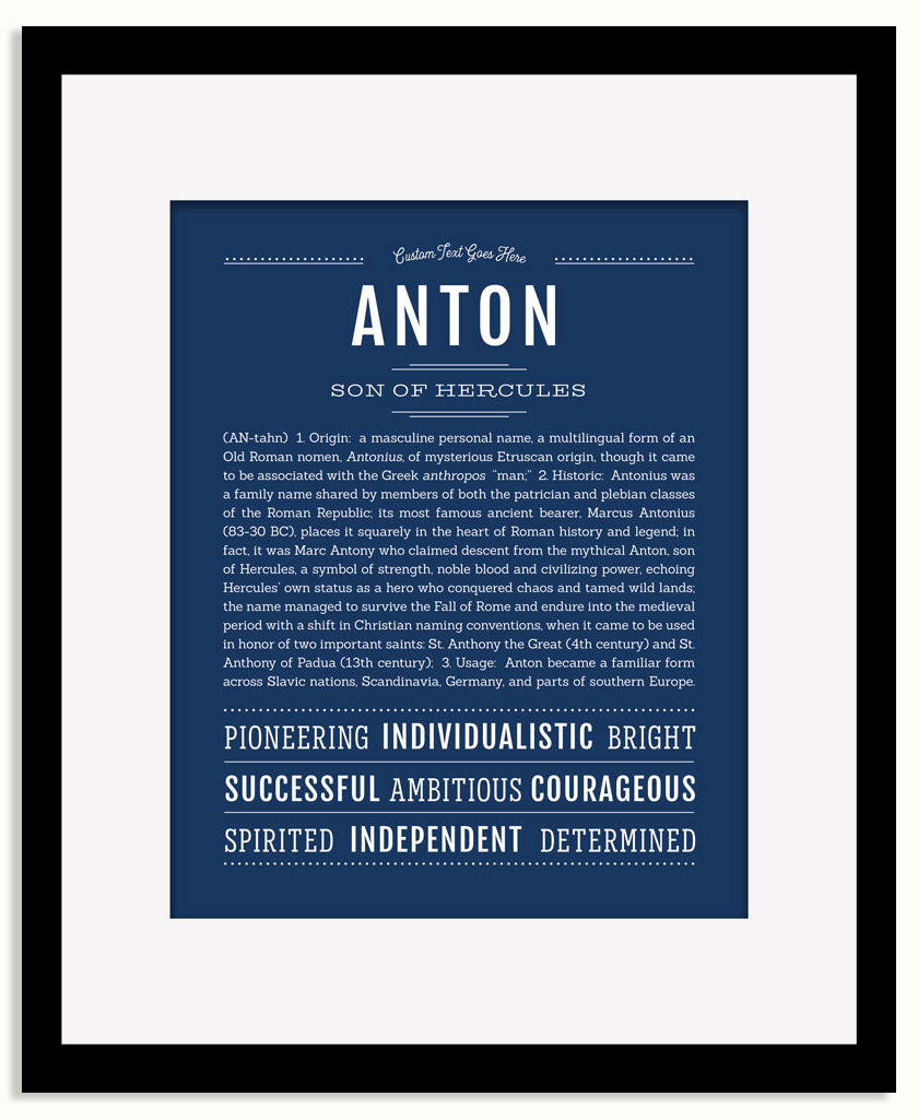 Frame Options | Midnight Blue | Black Frame, Matted