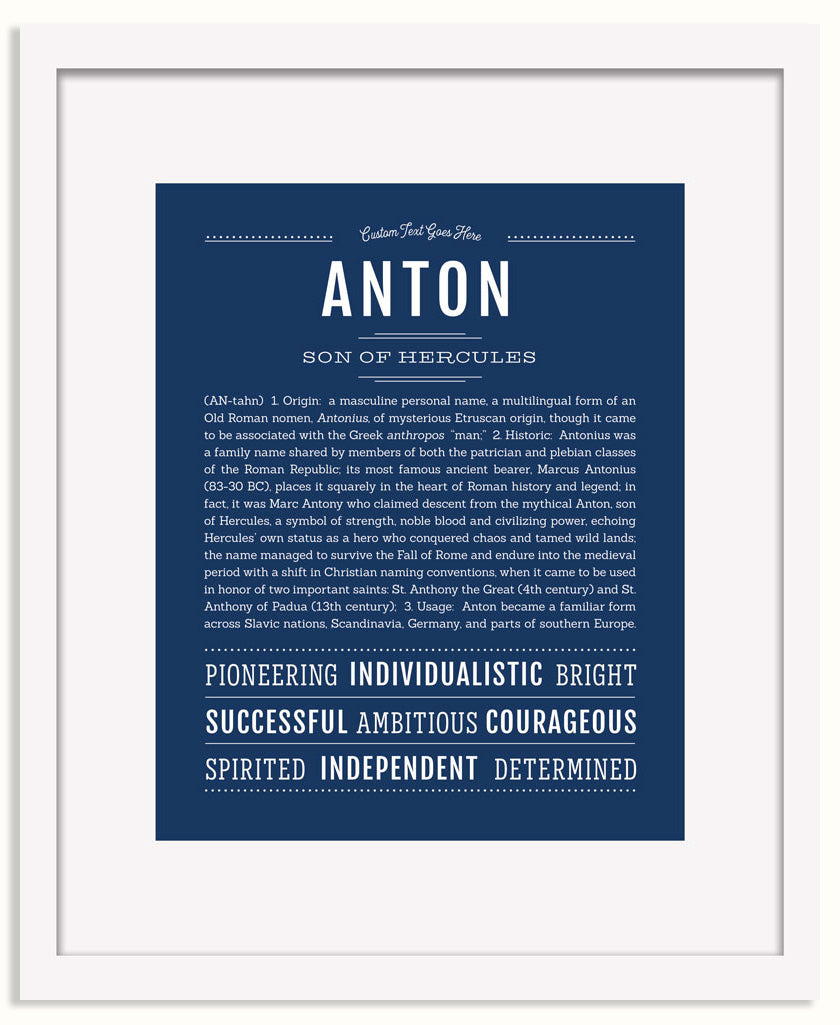 Frame Options | Midnight Blue | White Frame, Matted
