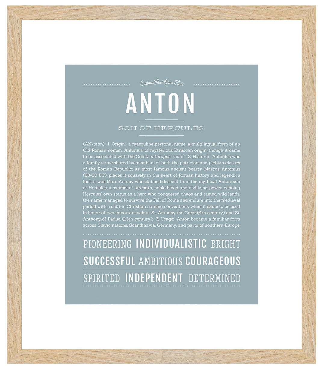 Frame Options | Powder Blue | Maple Frame, Matted
