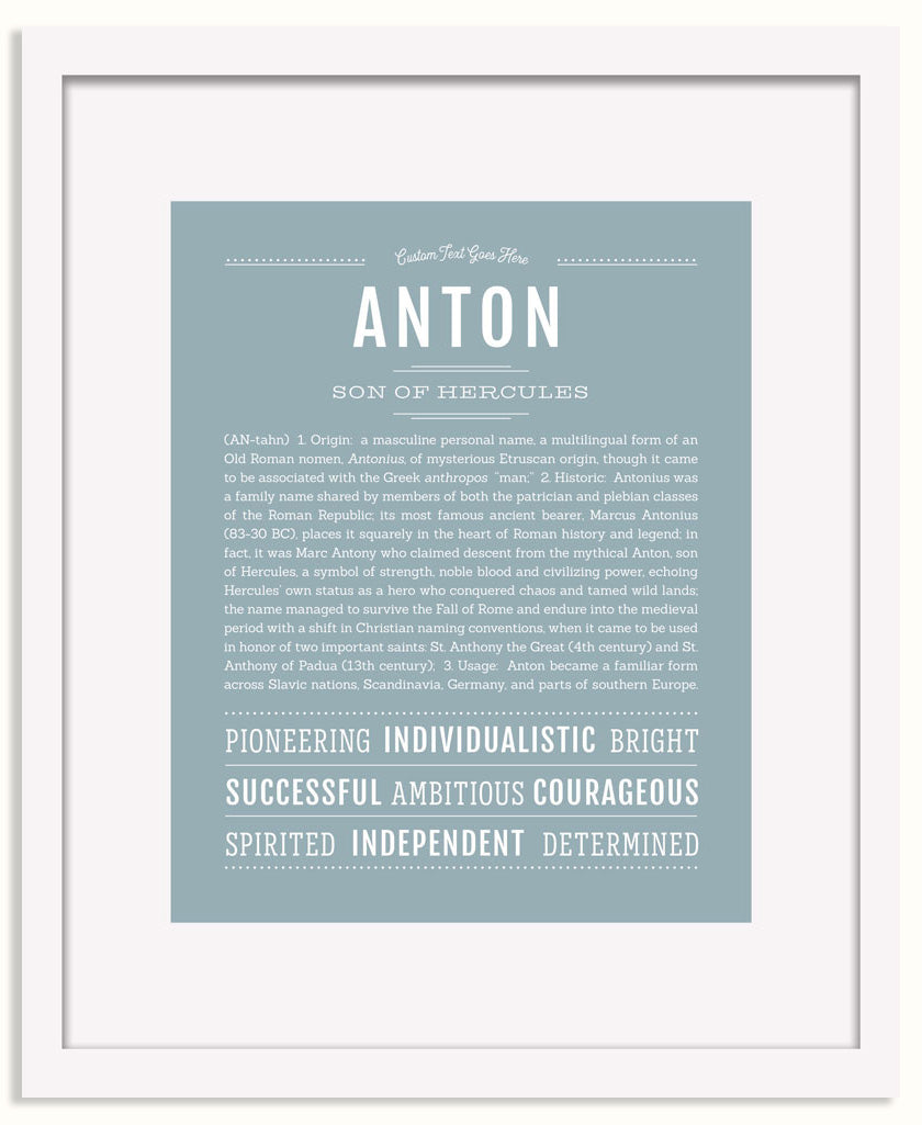 Frame Options | Powder Blue | White Frame, Matted