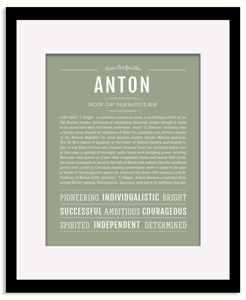 Frame Options | Sage | Black Frame, Matted