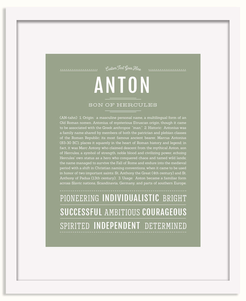 Frame Options | Sage | White Frame, Matted