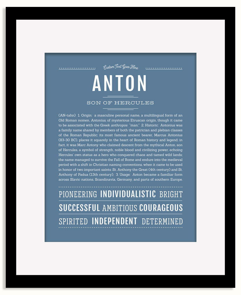 Frame Options | Steele Blue | Black Frame, Matted