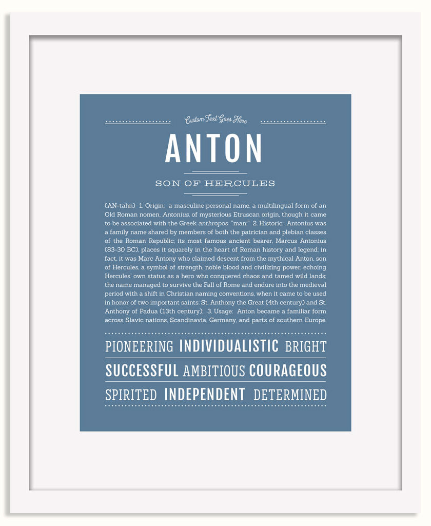 Frame Options | Steele Blue | White Frame, Matted