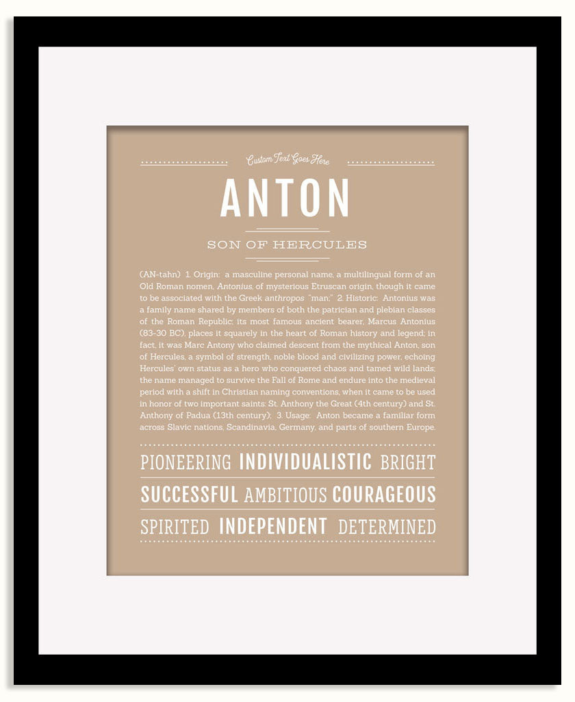 Frame Options | Tan | Black Frame, Matted