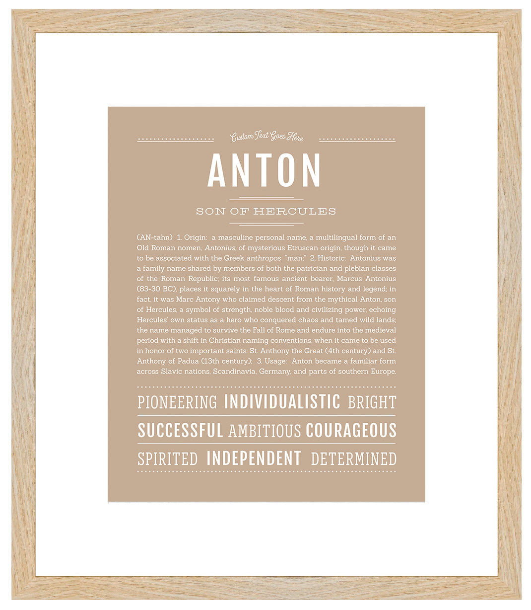 Frame Options | Tan | Maple Frame, Matted