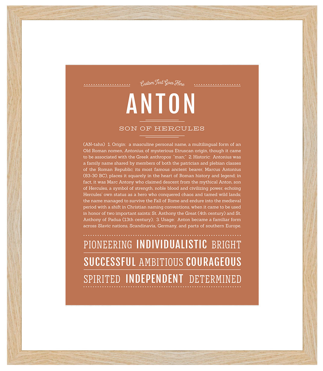 Frame Options | Terra Cotta | Maple Frame, Matted