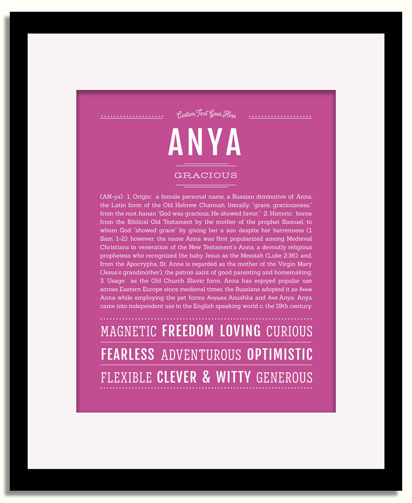 Frame Options | Dark Pink | Black Frame, Matted