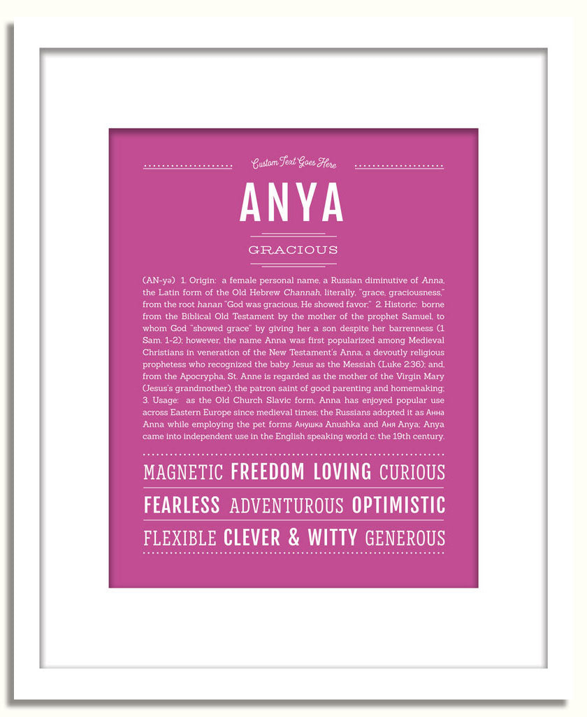 Frame Options | Dark Pink | White Frame, Matted