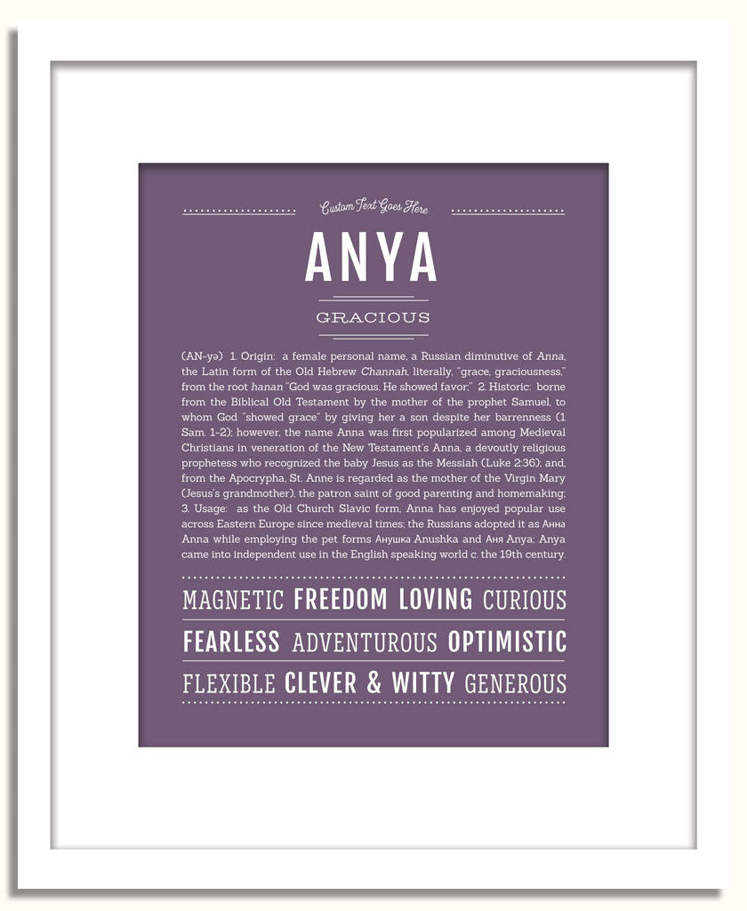 Frame Options | Deep Purple | White Frame, Matted