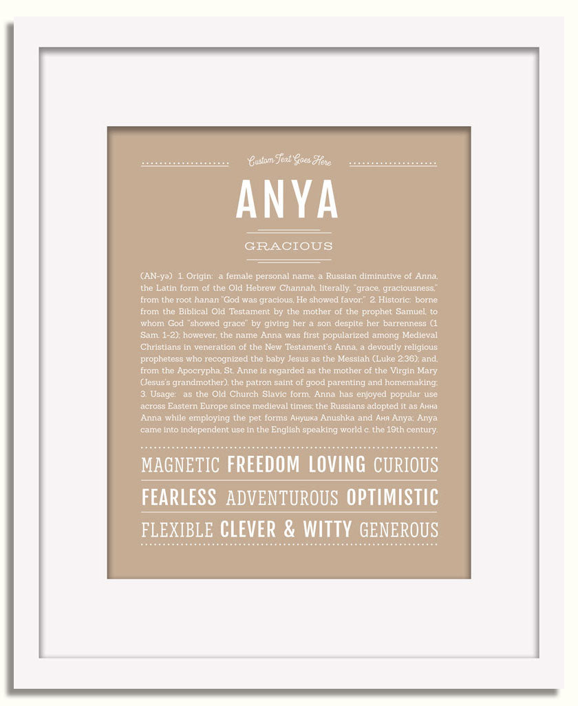 Frame Options | Tan | White Frame, Matted