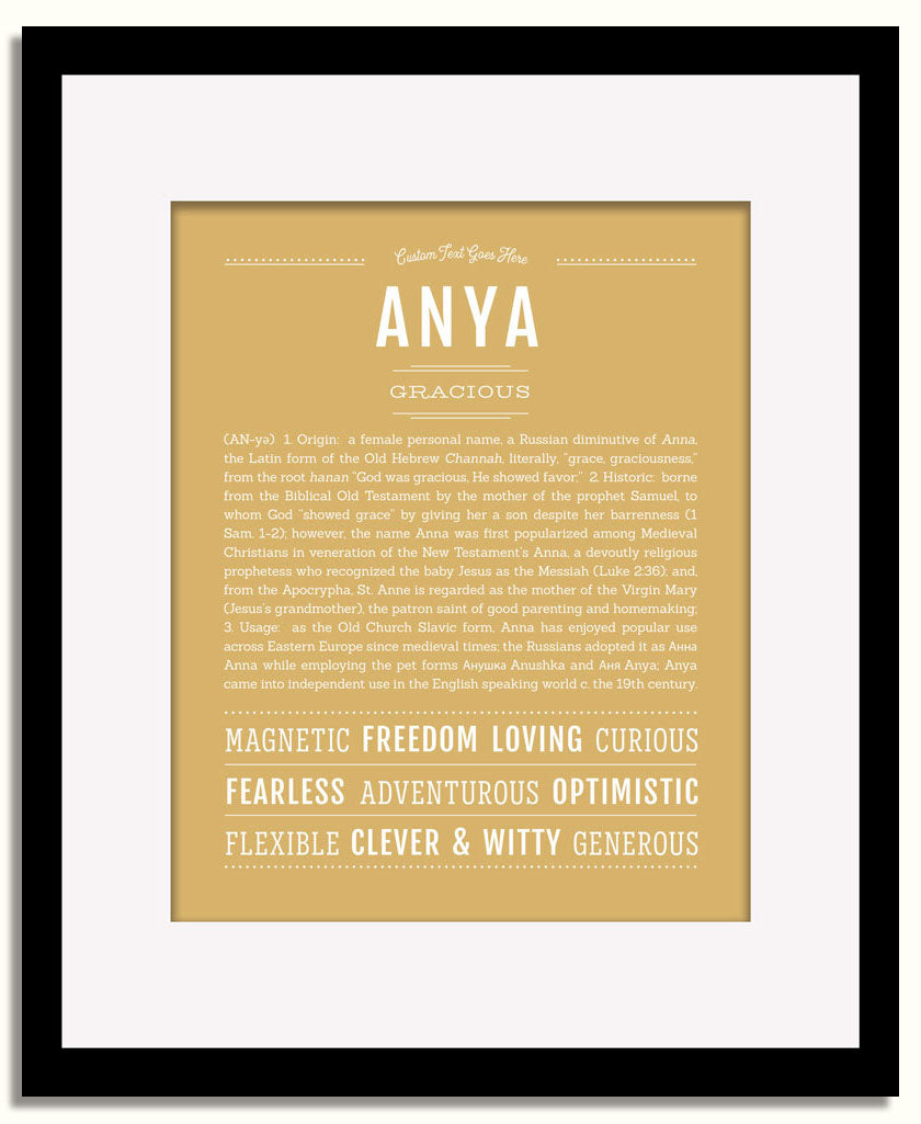 Frame Options | Matte Gold | Black Frame, Matted