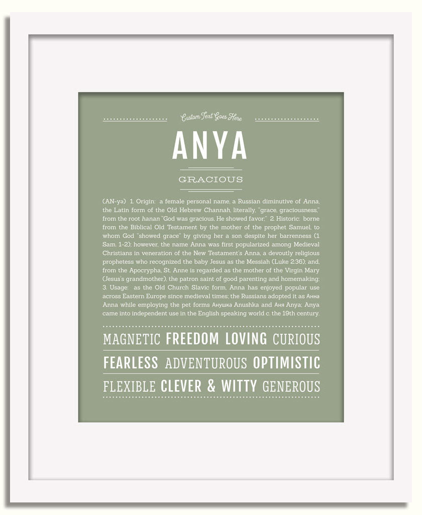 Frame Options | Sage | White Frame, Matted